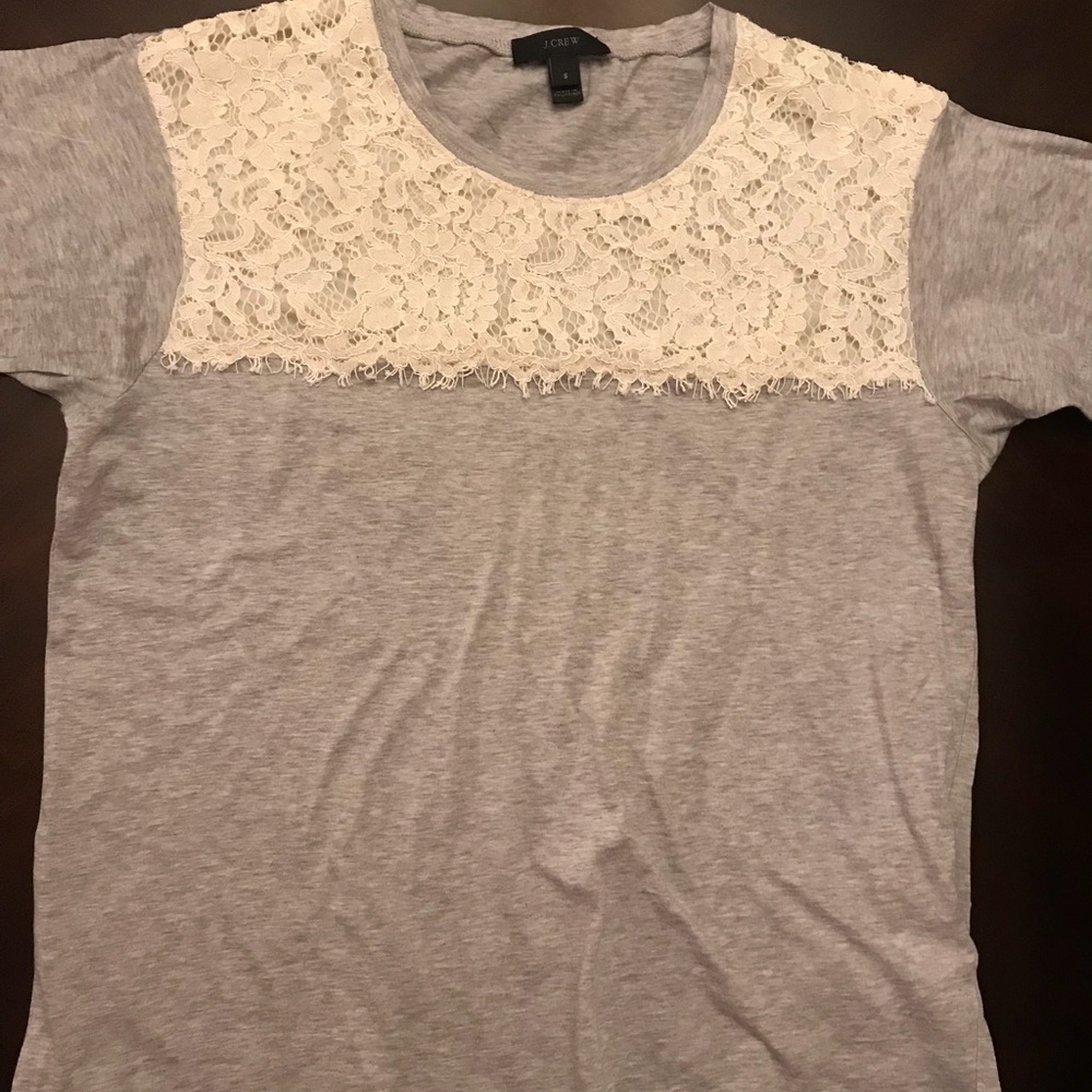 Jcrew lace overlay tee